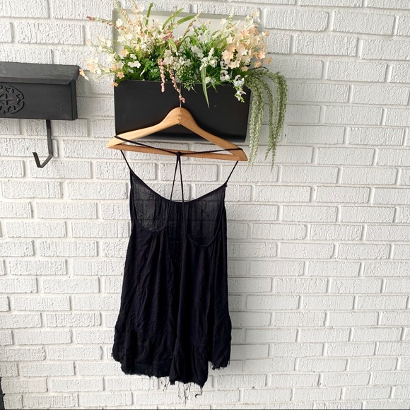 Urban Outfitters Black Thin Racerback Tank Top XSP - Picture 3 of 10